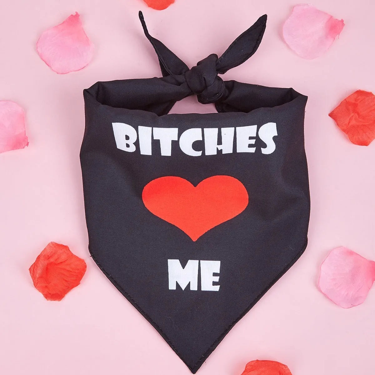 Pet dog letters pattern scarf and saliva towel in black pink red or multicolour, sizes S M L, polyester fabric