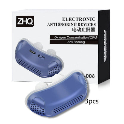 Electric Anti-snoring Respirator in coral blue, mint green, and ivory white