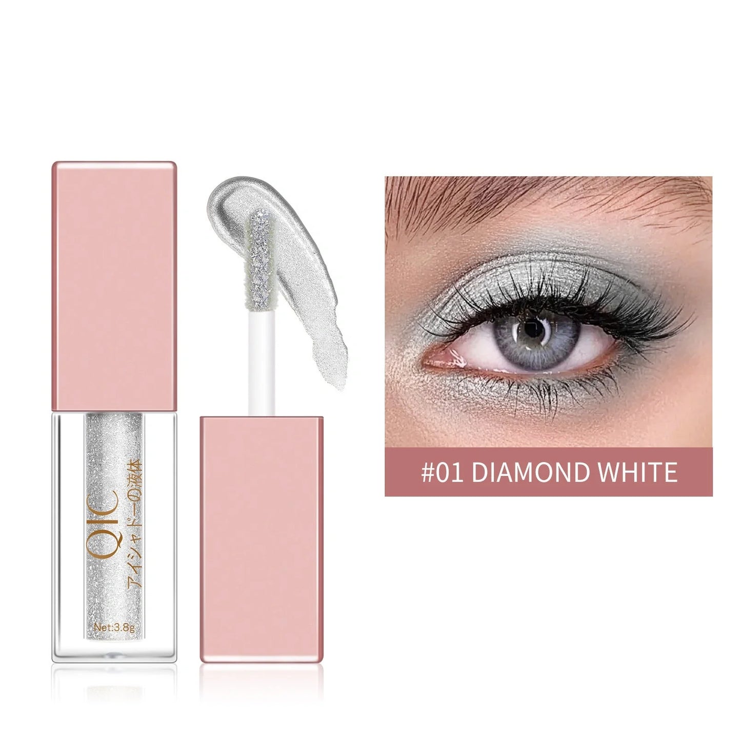 Liquid Eyeshadow with Crushed Diamond Effect in various colors for a glamorous look