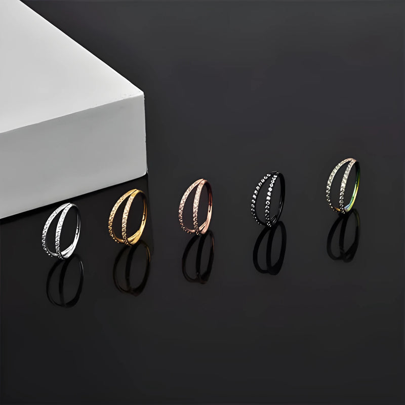 G23 Titanium Alloy Puncture Zircon Lip Ring Nose Ring: Hypoallergenic Body Jewellery with Diamond-Treated Surface in 1.0mm and 1.2mm Gauges, Available in Gold or Steel Colour Finishes