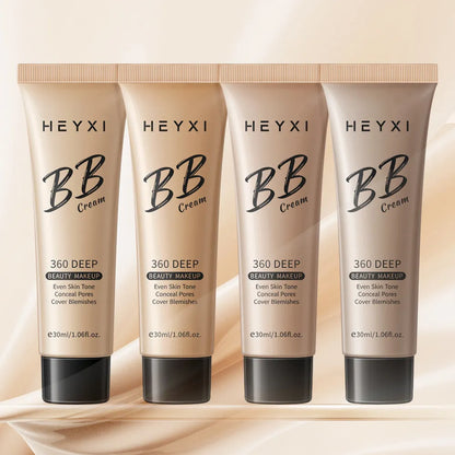 Waterproof and sweatproof BB cream in four shade options 01, 02, 03, 04