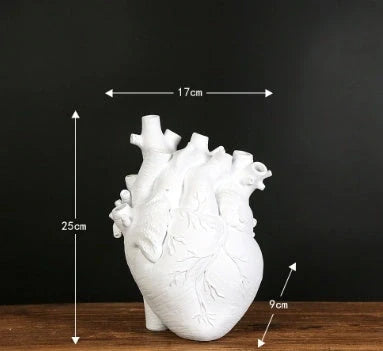 Nordic style resin flower vase with heart shape for home decor