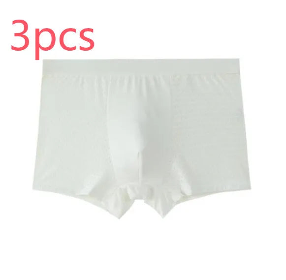 Men's modal boxer briefs with U convex design in dark blue colour showing breathable fabric texture