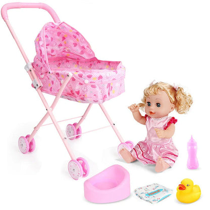 Princess Xiaoli doll trolley toy with character sets in rainbow car, strawberry car, and love car designs