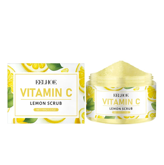 Lemon Exfoliating Scrub in a 100g tube with walnut shell powder and vitamin C for skincare