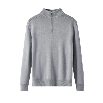 Men's thickened wool casual sweater in slim fit, shown in one of six available colours.