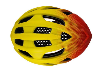 Orange road and mountain bike helmet showing 16 ventilation holes, size L fits 56-61cm.