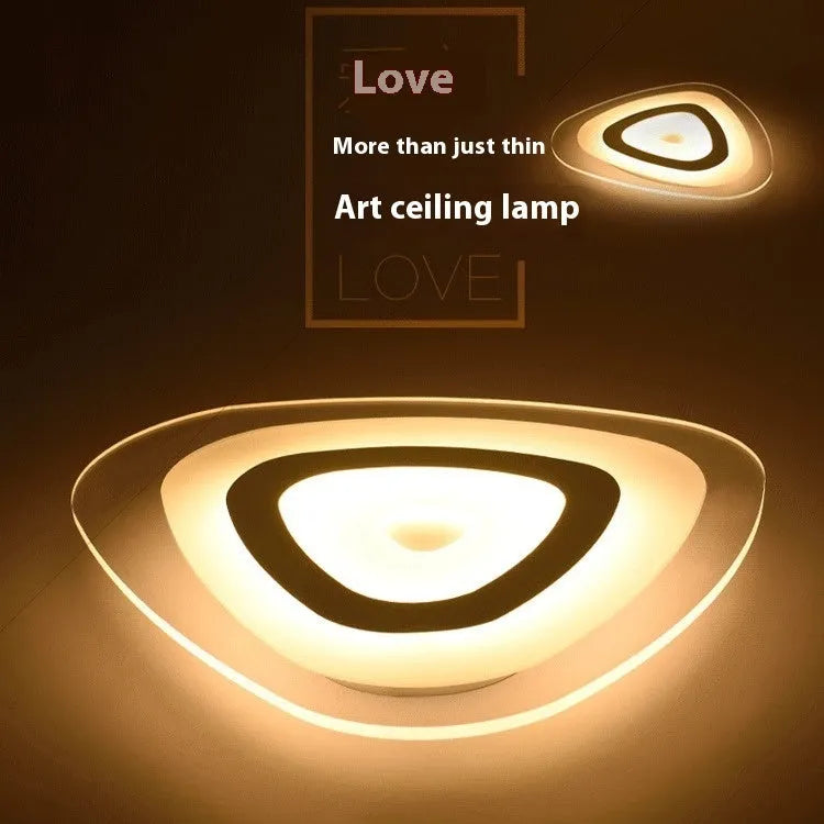 Modern triangle LED ceiling lamp for bedroom and dining room, 20cm to 78cm, 15W to 56W, 220V