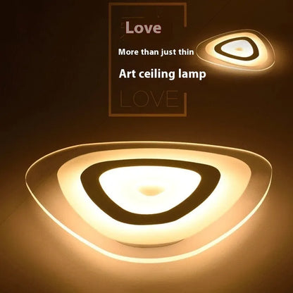 Modern triangle LED ceiling lamp for bedroom and dining room, 20cm to 78cm, 15W to 56W, 220V