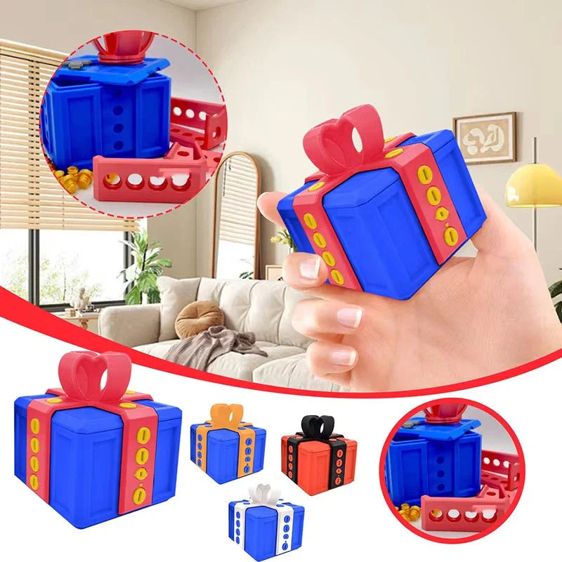 Playful 3D Prank Gift Box in various color combinations - a unique and quirky novelty item for any occasion
