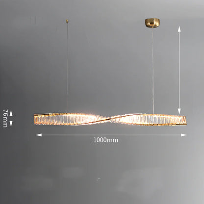 Italian crystal chandelier with LED lighting in three diameter sizes and adjustable height for dining tables