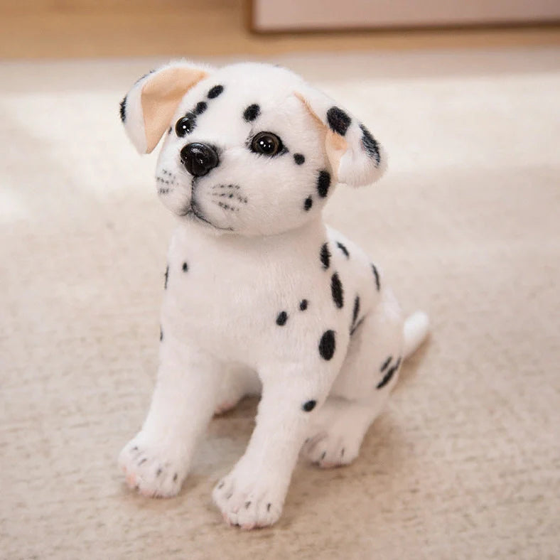 Simulation Husky plush toy in sitting posture measuring 25cm height