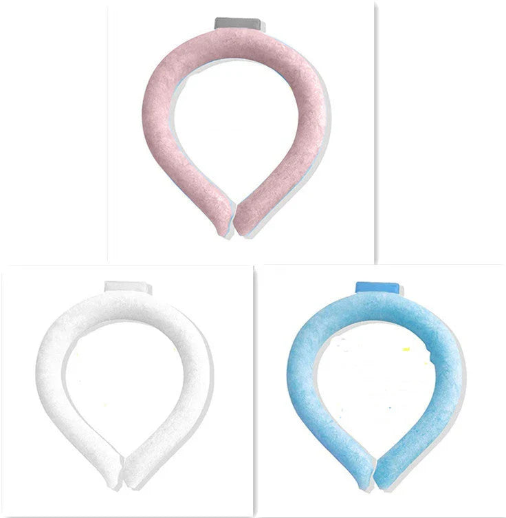 Innovative Cooling Neck Ring in various colors, designed to keep you cool and comfortable during hot summer weather.