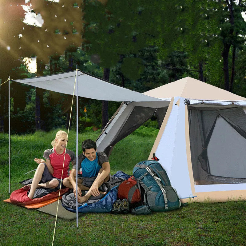 Qingyun Aluminum Pole Tent quick-open design for camping and beach outings