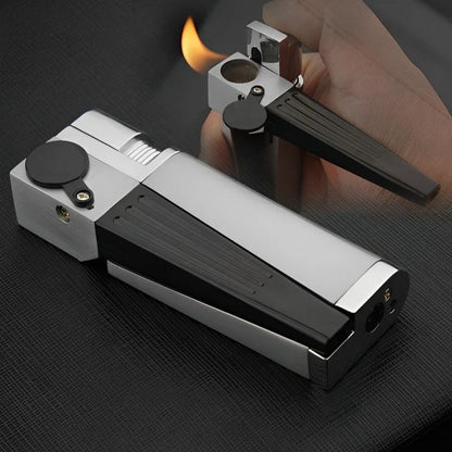 Foldable metal pipe lighter with stash compartment, eco-friendly and durable design