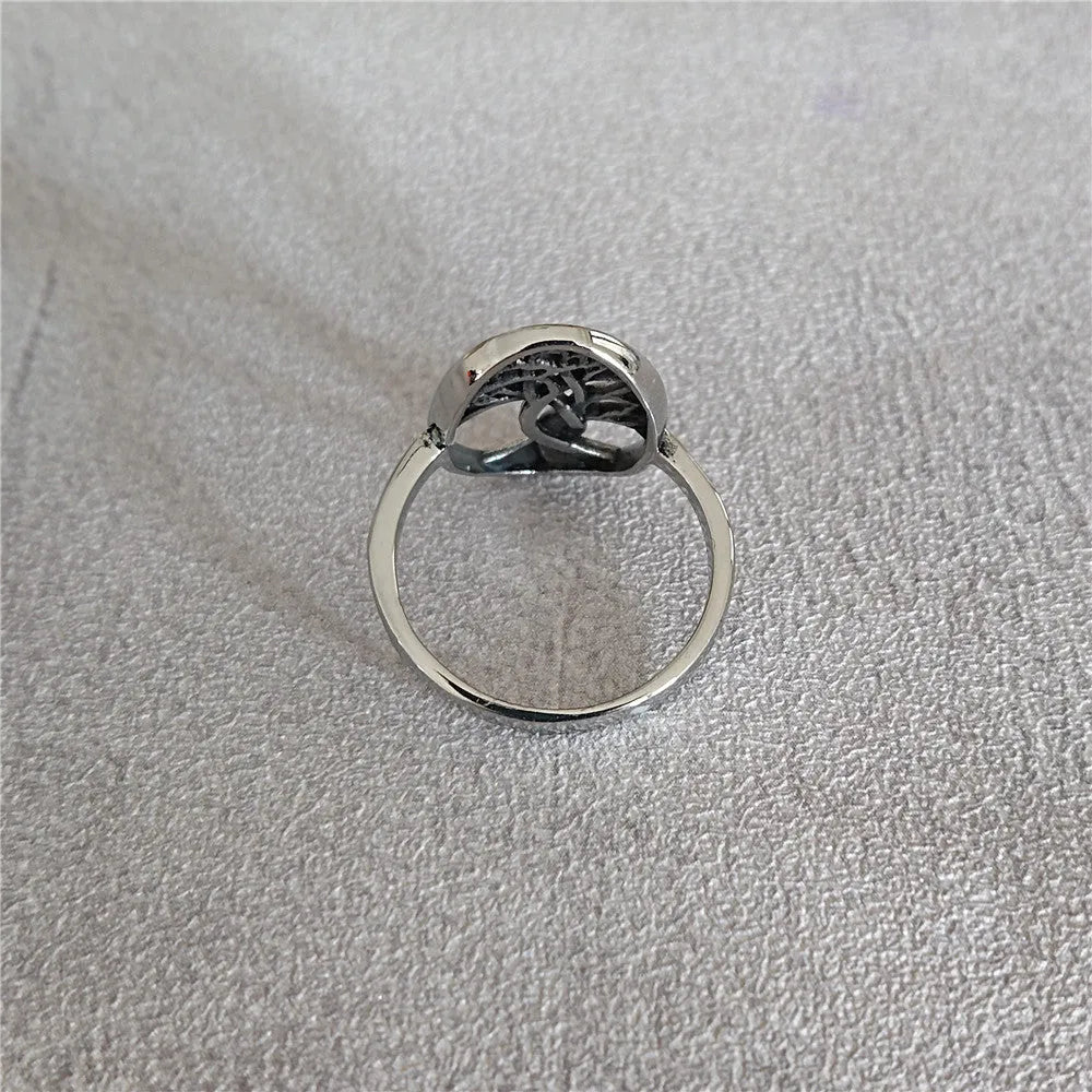 Retro Tree of Life men's titanium steel ring in picture colour, sizes 7-12 available