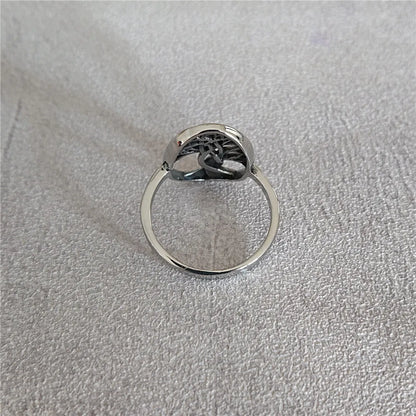 Retro Tree of Life men's titanium steel ring in picture colour, sizes 7-12 available