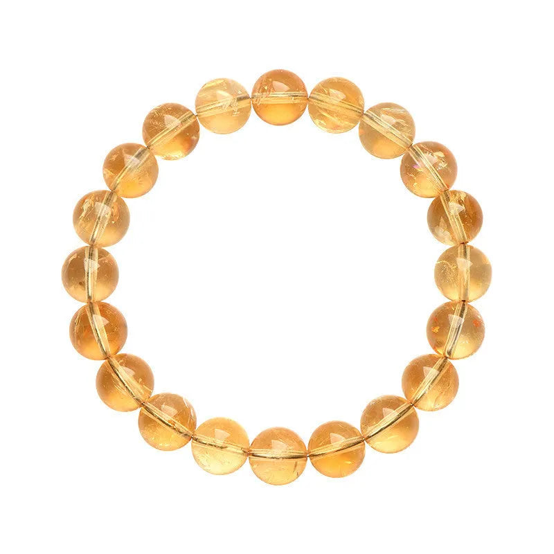 Natural Yellow Asestelle Citrine Bracelet with adjustable sizing from 4mm to 20.8mm beads, featuring genuine citrine stones in Brazilian yellow and violent yellow hues for unisex wear