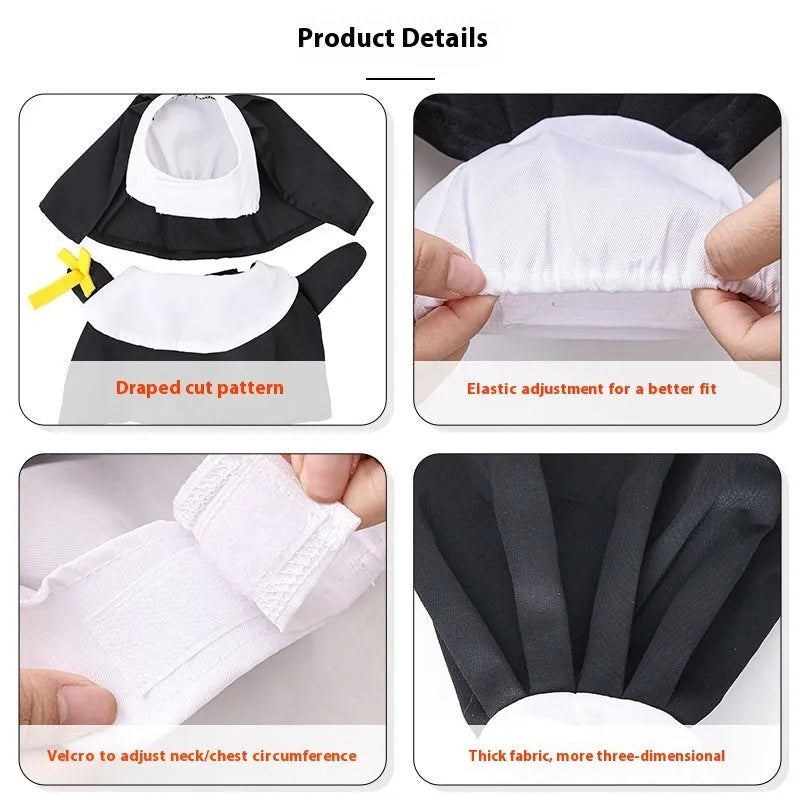 Pet costume dog cat nun dress black polyester free size holiday atmosphere Halloween cosplay outfit animal fancy dress