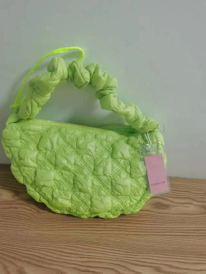 Women's Cloud Underarm Bag in nylon with 35cm width, 20cm height, and 120cm strap in a solid colour option