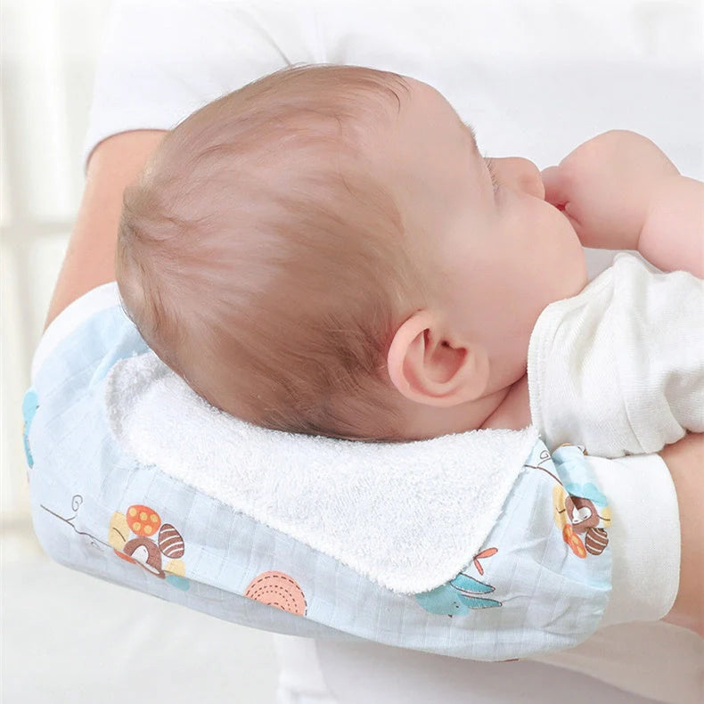 Ergonomic baby nursing arm pillow with breathable ice silk fabric