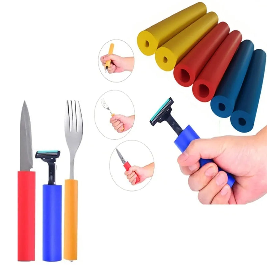 Rubber auxiliary grip hoses for tableware and pens, showing 10mm and 18mm inner diameters