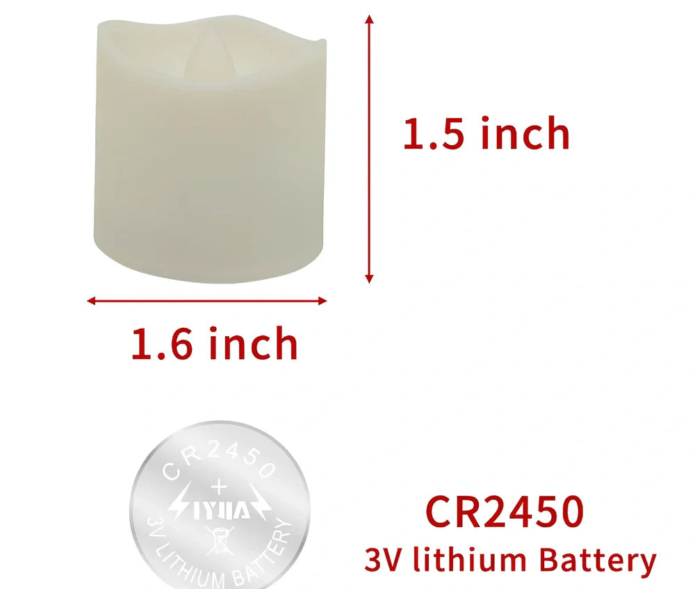 LED flameless candle with melting edge design and automatic timer, measuring 3.6cm diameter