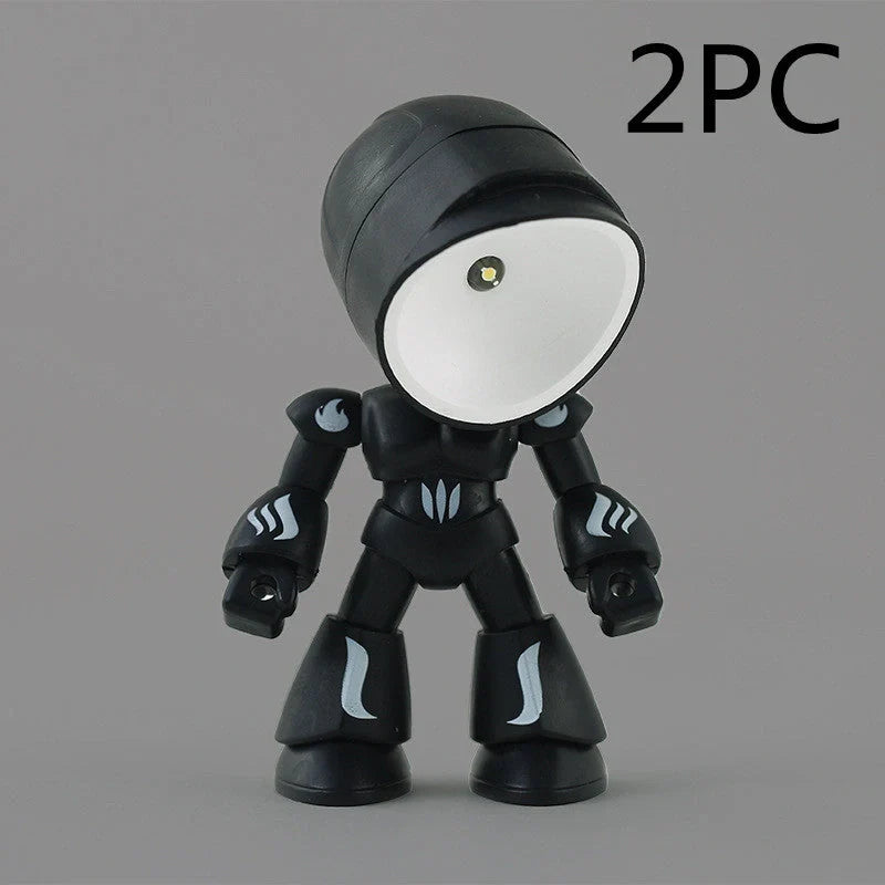 Mini LED Hero Robot Table Lamp with adjustable arms and 360° rotating head in various colors