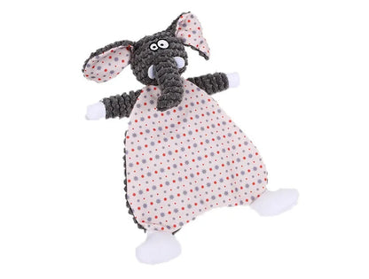 Brown velvet fox stuffed toy with crinkle paper sounds for pets