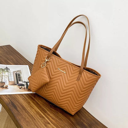 Women's PU diamond plaid embroidered shoulder bag in multiple colors