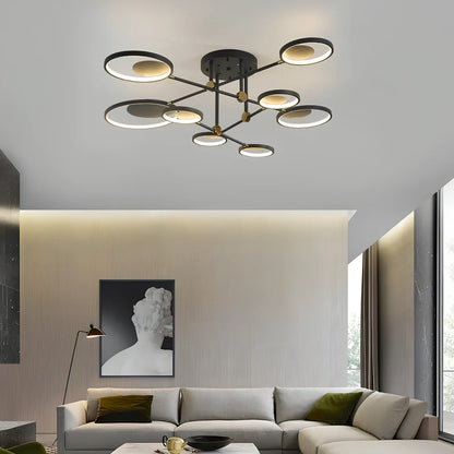 Nordic molecular glass ceiling light with adjustable height and three-colour LED options