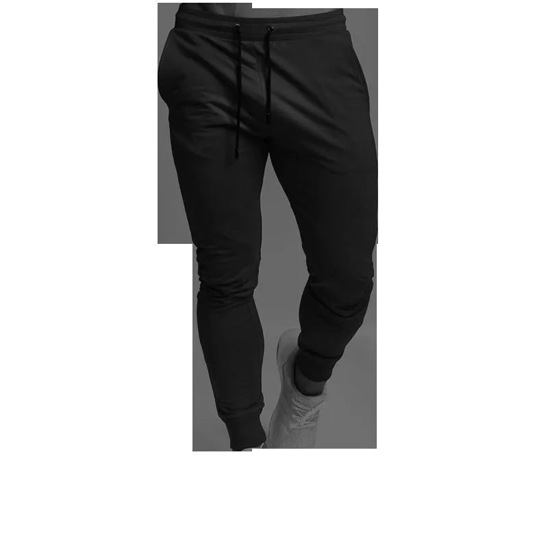 Men's Sports Trousers Casual Pencil Pants in Pure Cotton with Drawstring Mid Waist and Belt, Solid Colour Skinny Fit, Sizes S to XXXL, for Sports and Everyday Wear, Available in Red, Grey, Black, Army Green, Dark Grey Light Board