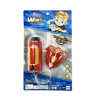 Red and blue hand-held water gun toy measuring 24cm length for children's outdoor water play