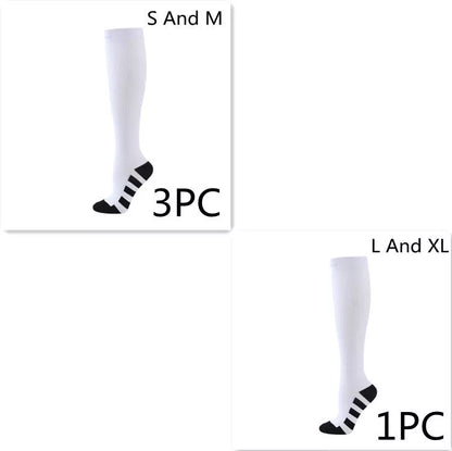 Athletic compression socks with three-bar design for men and women