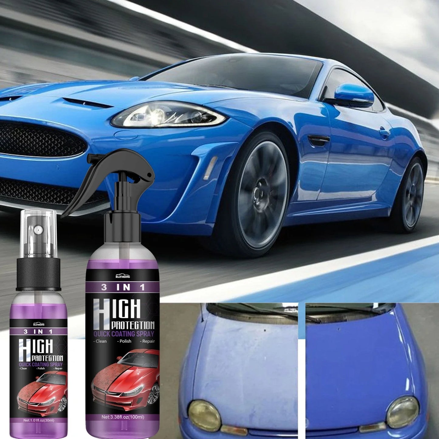 3 In 1 High Protection Fast Car Paint Spray Automatic with durable PE material for long-lasting paint protection