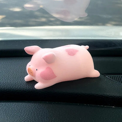 Resin cartoon pig car decoration in various styles, approx 8-10cm, for dashboard personalisation