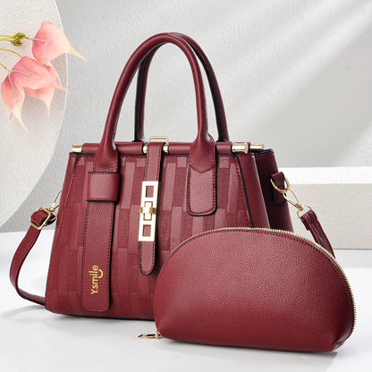 Round black PU leather crossbody handbag with adjustable shoulder strap showing interior and dimensions