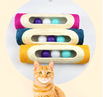 28cm long sisal drum cat toy with 7.5cm diameter for scratching