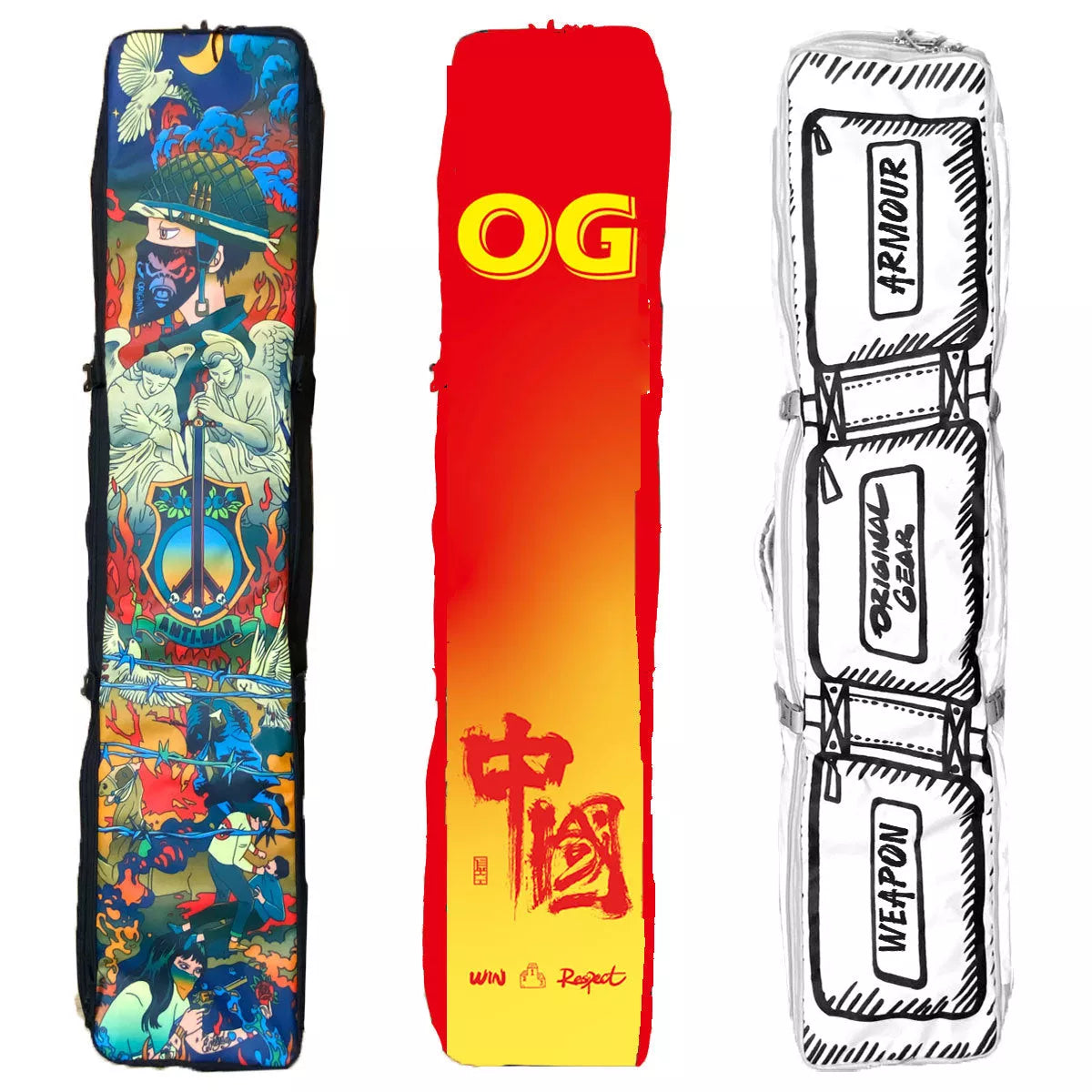 Universal wheel ski pack for single and double snowboards with large capacity