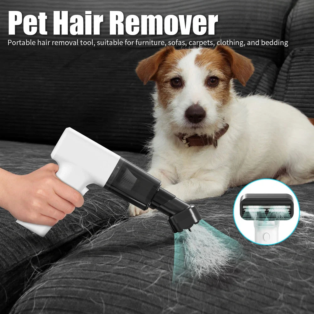 White plastic dust collector with USB-powered vacuum cleaner for household dust removal