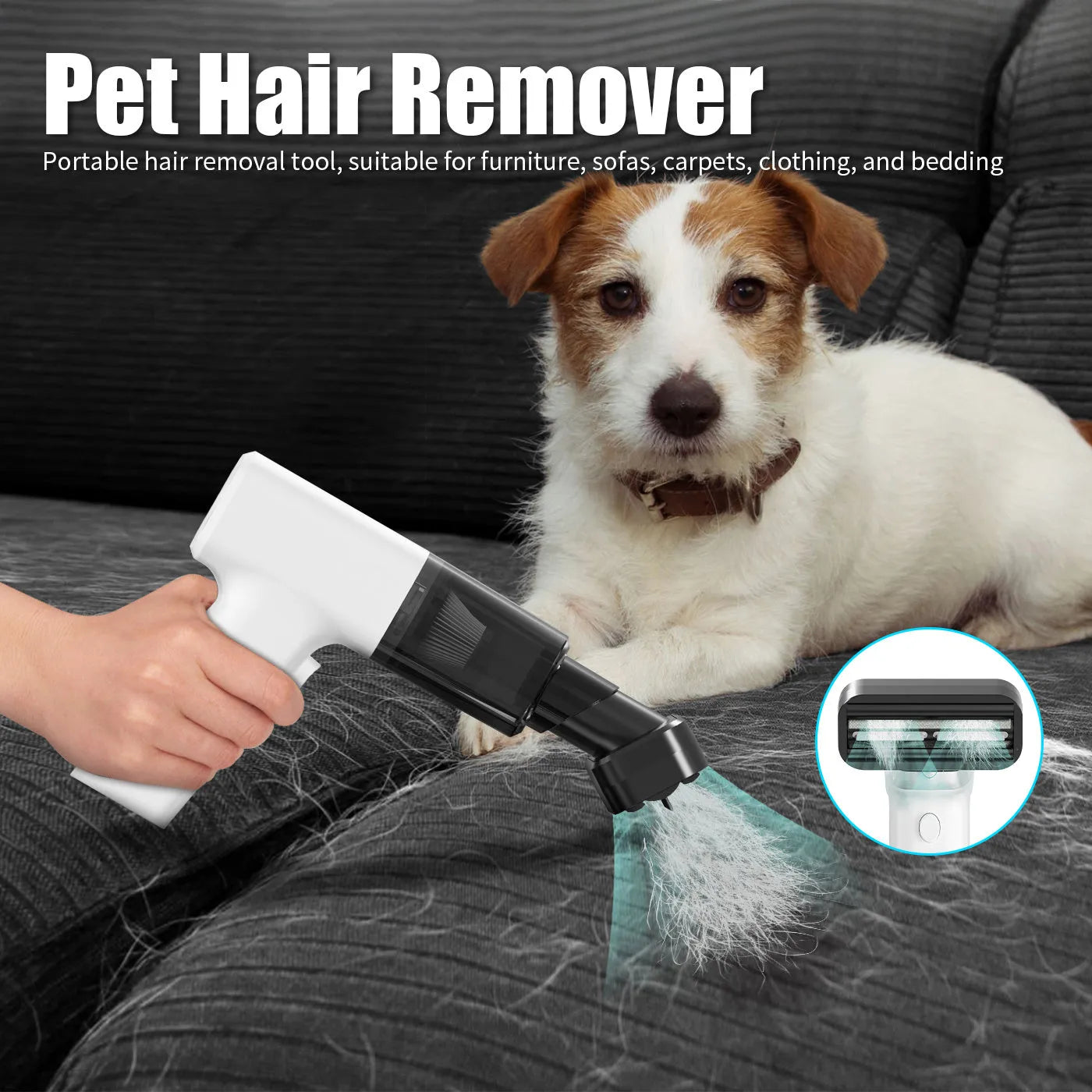 White plastic handheld USB desktop vacuum cleaner for dust collection.
