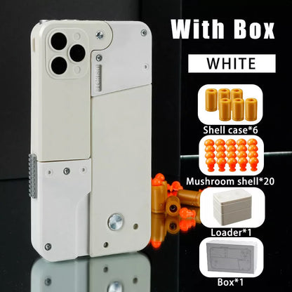 Folding pistol soft bullet toy gun designed like a mobile phone for safe kids play