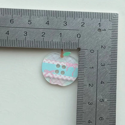 DIY acrylic button with cartoon plaid design measuring 2cm diameter for clothing customisation projects
