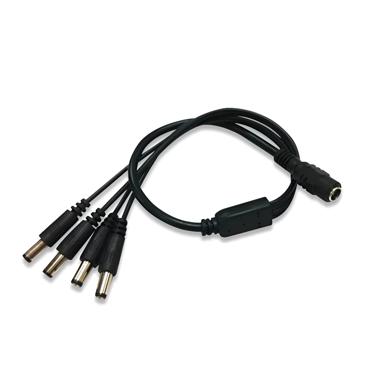 Black 0.39 metre monitoring power cord with DC 1-to-4 splitter and 5.5mm connectors
