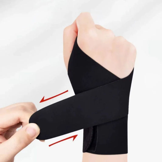 Athletic wristguards in black and skin colour with adjustable closure for sports support