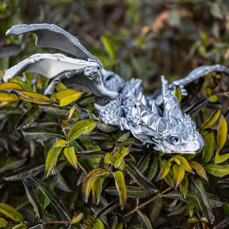 Red and gold 3D printed plastic dragon wings decoration for costumes.