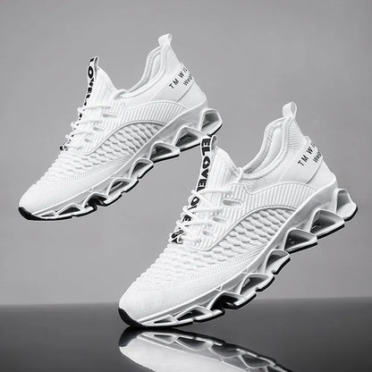 Blade Sports Mesh Casual Running Shoes in solid colour with rubber sole