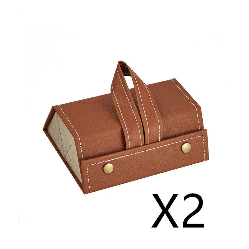 Foldable PU leather sunglasses and eyeglasses organizer case with five slots