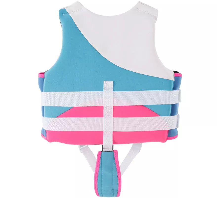 Children's snorkeling life vest in pink blue and blue-yellow, sizes S to XL