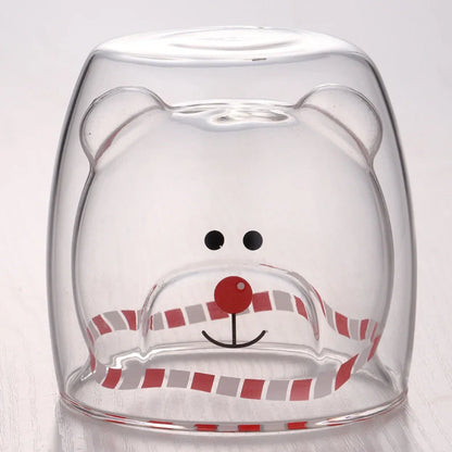 Double layer panda skull wine cup with Christmas tree design inside